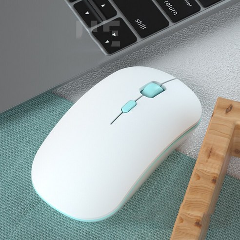 [시요] 2.4G 무선 마우스 충전식 마우스 무선 컴퓨터 자동 Mause LED 백라이트 인체 공학적 게임 마우스 노트북 PC 게이머, white blue, 하나