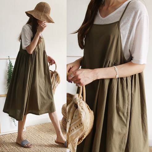 뷔스티에원피스 뷔스티에원피스 퍼니걸스 9326 플라워 뷔스티에 롱 원피스 여성의류 하늘바라기 여성용 돌체 셔링 린넨 원피스