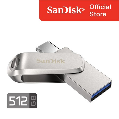 샌디스크 정품 울트라 듀얼 드라이브 럭스 SDDDC4 USB OTG, 512GB
