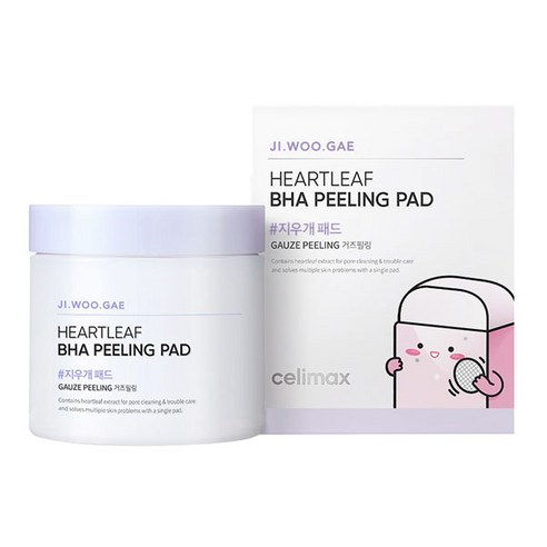 celimax Ji.Woo.Gae Heartleaf BHA Peeling Pad 거즈필링 지우개 패드 60패드, 60매입, 1개