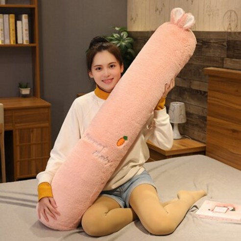 만화 긴 수면 지원 베개 임신 바디 목 베개 베개 침대 베개 경추 베개 쿠션 봉제 선물, 90cm, Color B