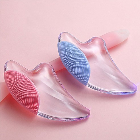 메이크그레이트 로즈쿼츠 괄사 하트형, 1개 한혜진괄사 10 투명 괄사 마사지기(클렌징/핑크) 얼굴 바디 마사지, 1개