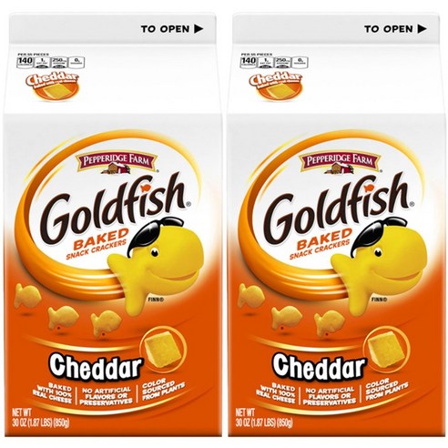 페퍼리지팜 골드피시 베이크드 스낵 크래커 체다, 2개, 850g