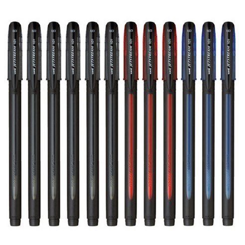 미쯔비시 유니 제트스트림 캡식펜 SX-101 1.0mm, 3색 혼합, 12개입