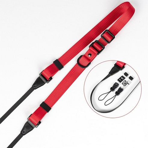 YJQ SLR 카메라용 넥 행잉 스트랩 디지털 DSLR 카메라용 나일론 로프 벨트 내구성 조절 가능 액세서리, Cable Tie Red