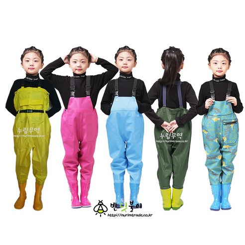 갯벌체험 KIDS 가슴장화 누림무역, 블루, 210