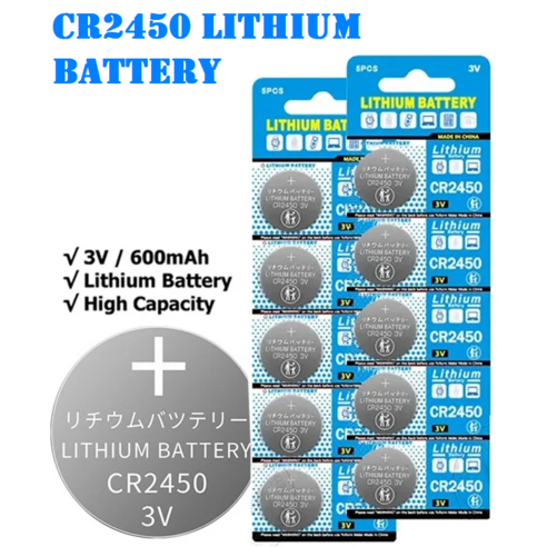 크래들 3V 600mAh 리튬 배터리  시계, 스마트 키, 자동차 키, 장난감, 건전지 5개, 2세트 cr2450