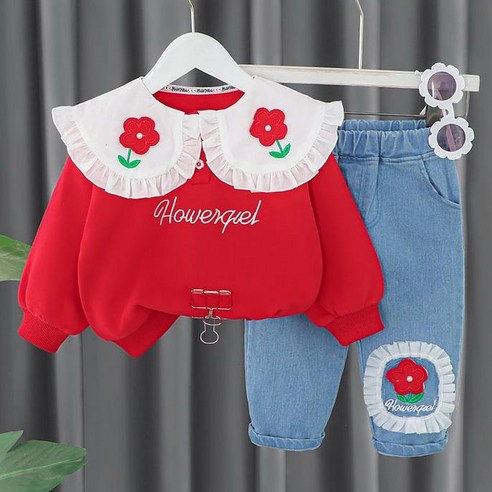몽실이 플라워카라 여아 상하복 봄 가을 외출복 상하세트