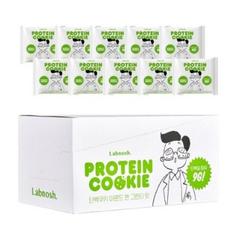 랩노쉬 단백 쿠키 아몬드앤그린티, 40g, 20개