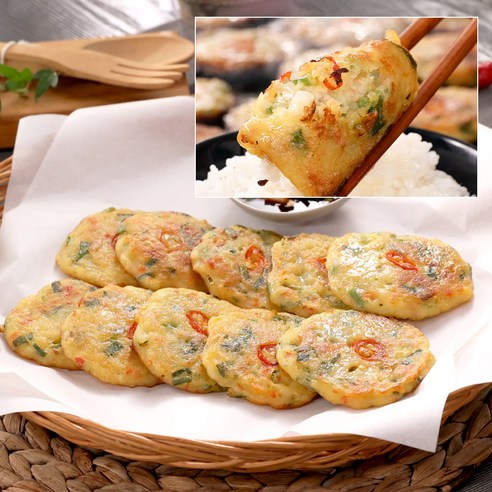 바삭한 냉동 해물 부추전 (간편 조리 야식 안주용 부침개), 2개, 150g