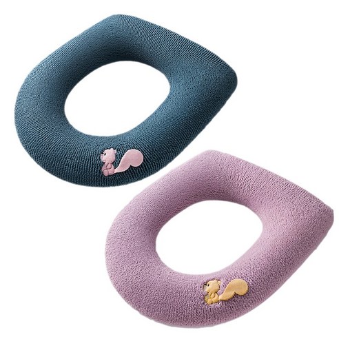 미투리아 1+1 빨아쓰는 따뜻한 변기커버, 네이비+핑크, 1세트