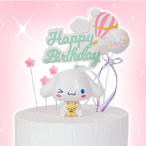 (윙크 시나모롤) 열기구 산리오 피규어 케이크토퍼 세트 데코픽 케이크데코 생일 파티