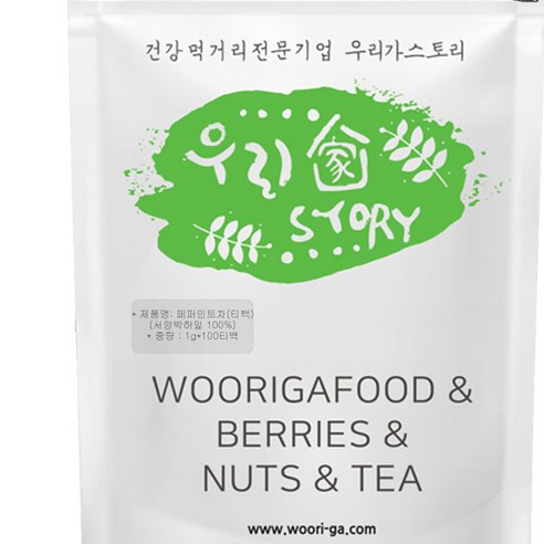 우리가스토리 페퍼민트차 100티백 허브차, 1g, 100개입, 1개