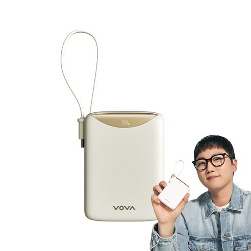보바 고속충전 일체형 대용량 보조배터리 20000mAh 22.5W VA-122, 아이보리