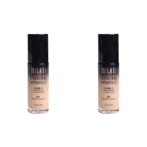 밀라니 컨실 +퍼펙트 2-in-1 파운데이션 + 컨실러 30ml, Creamy Vanilla, 2개