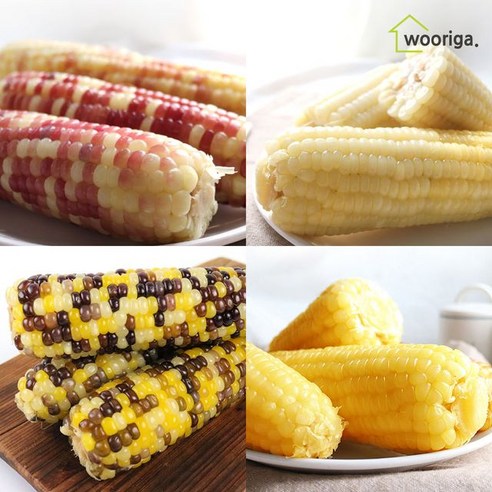 우리가스토리 탱글탱글 냉동 삶은 찰옥수수 40개(10cm~12cm내외) 홍찰 알록이 백찰 황찰 옥수수, 홍찰 18개＋알록이 18개(12~14cm내외)