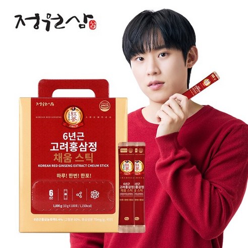[KT알파쇼핑][정원삼] 6년근 고려홍삼정 채움스틱 100포 1박스, 6개, 소