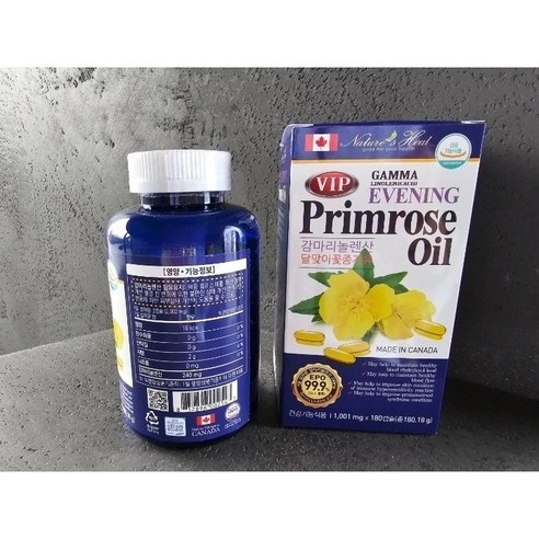 [한정수량 특가] 캐나다직수입 VIP 감마리놀렌산 달맞이꽃종자유 (1001mg * 180캡슐) 'Evening Primrose Oil', 1개, 180정