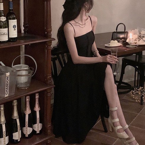 노이디제이 DJ1142 슬림 드레스 스타일 옆 지퍼 핀턱 주름 플리츠 민소매 나시 롱 원피스