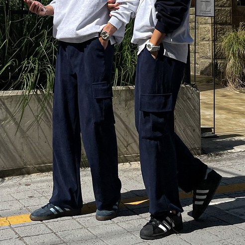 남자 여자 골덴 코듀로이 카고 스트링 와이드 조거 스판 밴딩 팬츠 코듀로이팬츠