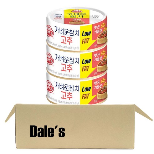 데일즈기획 오뚜기 가벼운참치 고추참치, 100g, 3개