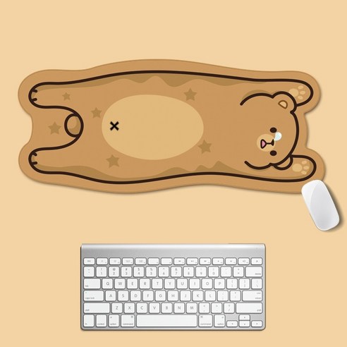 YJQ 큰 귀여운 Kawaii 마우스 패드 노트북 데스크 매트 데스크탑 고무 패드 게이머 게임 매트 PC 노트북 게임 액세서리, Big brown bear