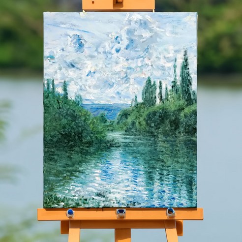 Solvregn DIY 명화그리기 모네 그리기 40cm X 50cm, 베퇴유 근처 센강의 줄기 - 모네, 1개