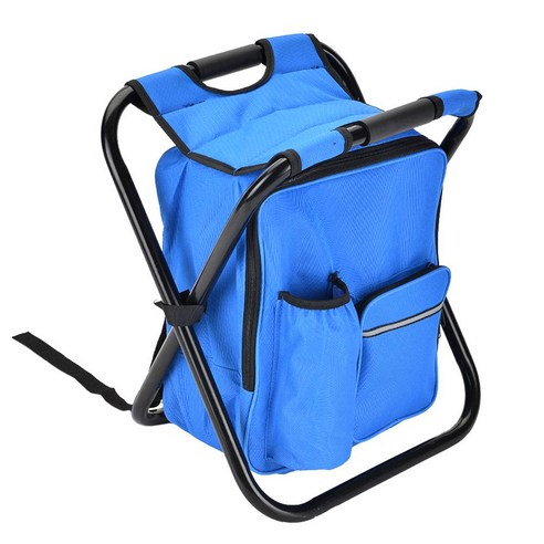 [MENGDI] 2 In 1 접이식 낚시 의자 가방 낚시 배낭 의자 편리한 내마 Resistantv 야외 사냥 등산 장비, 다크 블루
