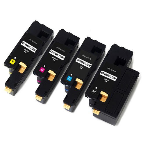 모노테크 제록스 호환 CP105B CP115W 재생토너 세트 CP116W CM115W CM215B CM225FW CM215FW CP225W CP215W, 1세트, 검정+파랑+빨강+노랑