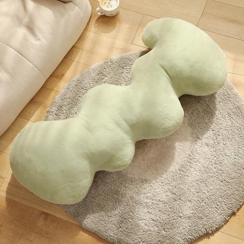 부드러운 롱쿠션 구름형 안고자는 베개 롱쿠션 바디필로우 숙면 도우미, 녹색