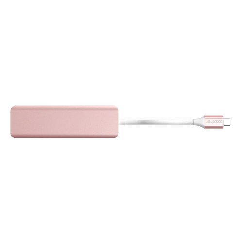 Ajazz USB C 허브 멀티 포트 1 USB-C 분배기 4K HDMI 출력 컨버터 3 USB 3.0 포트 100W PD 충전기 C형 장치와 호환되는 C형, AT101HP 핑크, {"사이즈":"100x30x10.5mm"}, {"수건소재":"알루미늄 합금"}