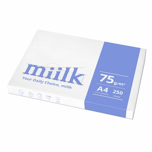 밀크 75g 복사용지, 250매, A4