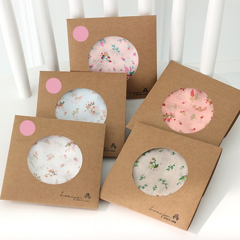 [3장 1세트] 라뮤제 오색잔꽃_쁘띠스카프 여성손수건 가제 아사면 목손수건