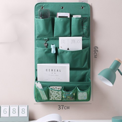 [코스릴] 벽 교수형 직물 보관 가방, 녹색 3 층
