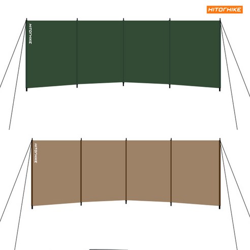 캠핑 가림막 윈드스크린 사이드월 윈드 브레이크 바람막이 폴대 포함, 포레스트그린 캠핑사이드월 Best Top5