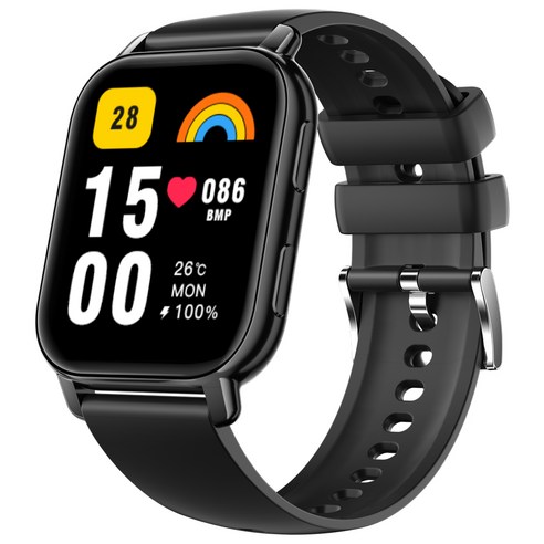 WAPIK 통화가능 웨어러블 블루투스 스마트 워치 P5S 1.85인치, GPS + 블루투스, 4.7cm, 블랙