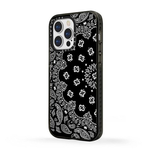 CASETiFY 임팩트 케이스 iPhone 13 Pro - Bandana Paisley - 클리어 블랙은 스마트폰을 확실히 보호해주는 혁신적인 소재와 카메라 렌즈 보호, 무선 충전 대응이 가능한 케이스입니다.