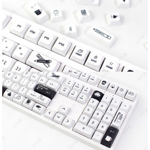 프라홈 XDA V2 기계식 키보드 PBT 염료승화 키캡, 화이트고양이