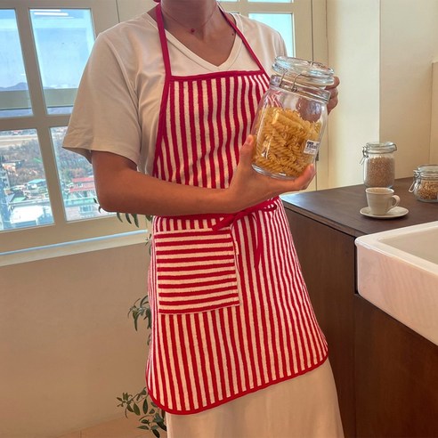 스트라이프 테리 수건 앞치마 세트로 주방을 더욱 특별하게!