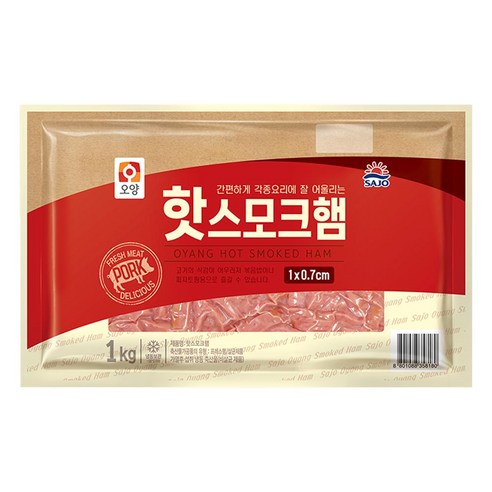 사조오양 핫스모크햄 1kg, 3개