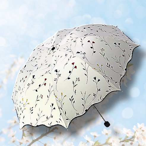 오앤상점 여성용 휴대용 플라워 암막 양우산