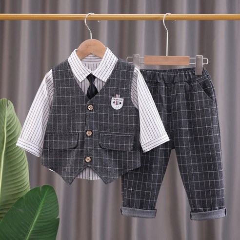 어린이용 세트 의상 3종 – 키즈송 양복남아복 봄가을 상하복 세트 어린이의상대여