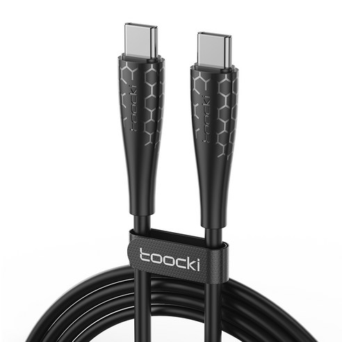 Toocki LIEBIAN 시리즈 PD 60W CtoC타입 초고속 충전케이블, 3m, 블랙, 1개
