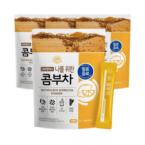 내추럴박스 _ 콤부차 레몬맛 5g x 40포 2개, 40개입