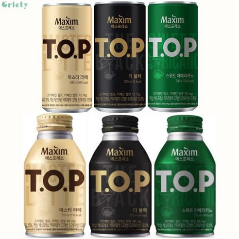 맥심 티오피 마스터라떼 아메리카노 블랙 275mlx24캔, T.O.P 더블랙 275mlx24캔