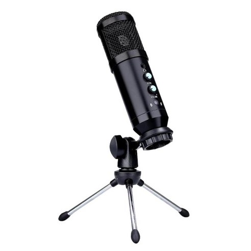 업그레이드된 192KHZ/24BIT 스튜디오 녹음 콘덴서 마이크 키트 카디오이드 마이크, 6.5in, 블랙, 플라스틱