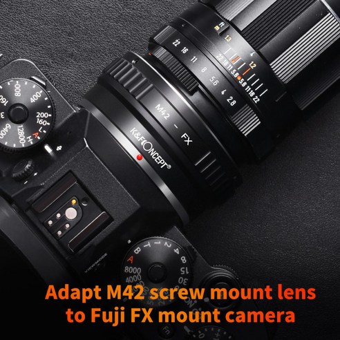 KnF M42-FX 렌즈 어댑터 M42 마운트 렌즈 - 후지 X 바디 (뒤캡옵션) M42 Lens to Fuji X adapter (FX cap option), M42-FX + 뒤캡, 1개