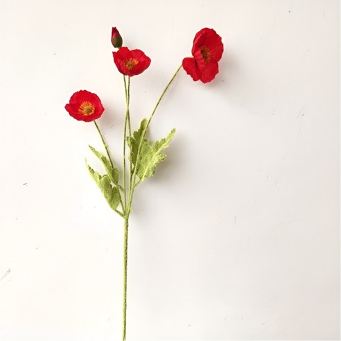 이코디 양귀비 조화 2p, 레드, 2개