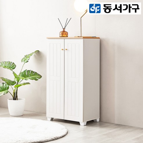 동서가구 해리2 거실 베란다 주방 다용도 수납장 600 DF921990, 화이트오크콤비
