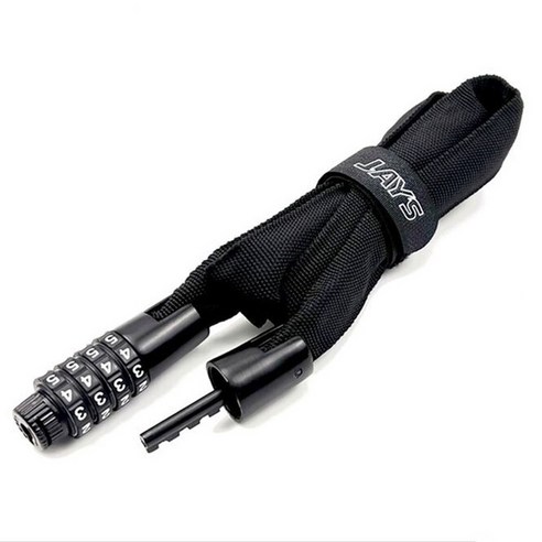 제이스 섬유와이어락 자전거열쇠 1.5M 가벼운 자물쇠, 섬유와이어락 1500mm (블랙), 1개